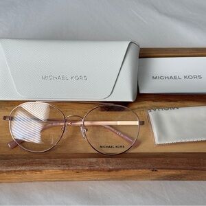 Michael Kors MK Round Rose Gold Eyeglasses Full Set Minimalist